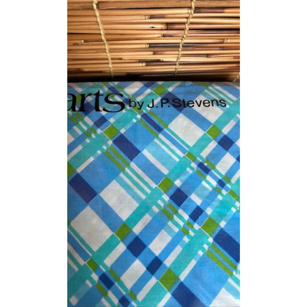 UTICA Fine Arts Sheets NIP J.P. Stevens Derry's Plaid Fitten Twin Vintage Linens